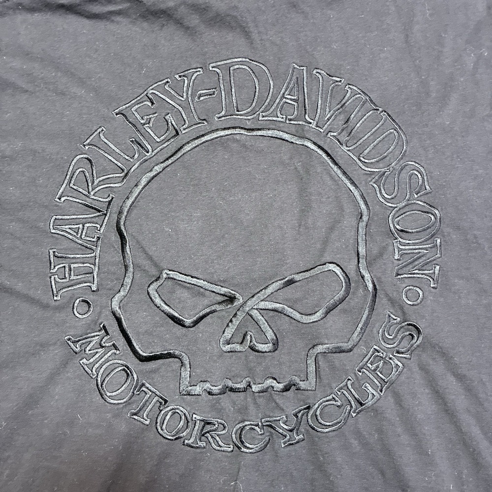 Harley Davidson Shirt‎ Mens Extra Large Black Motorcycle Biker Spell Out Logo
